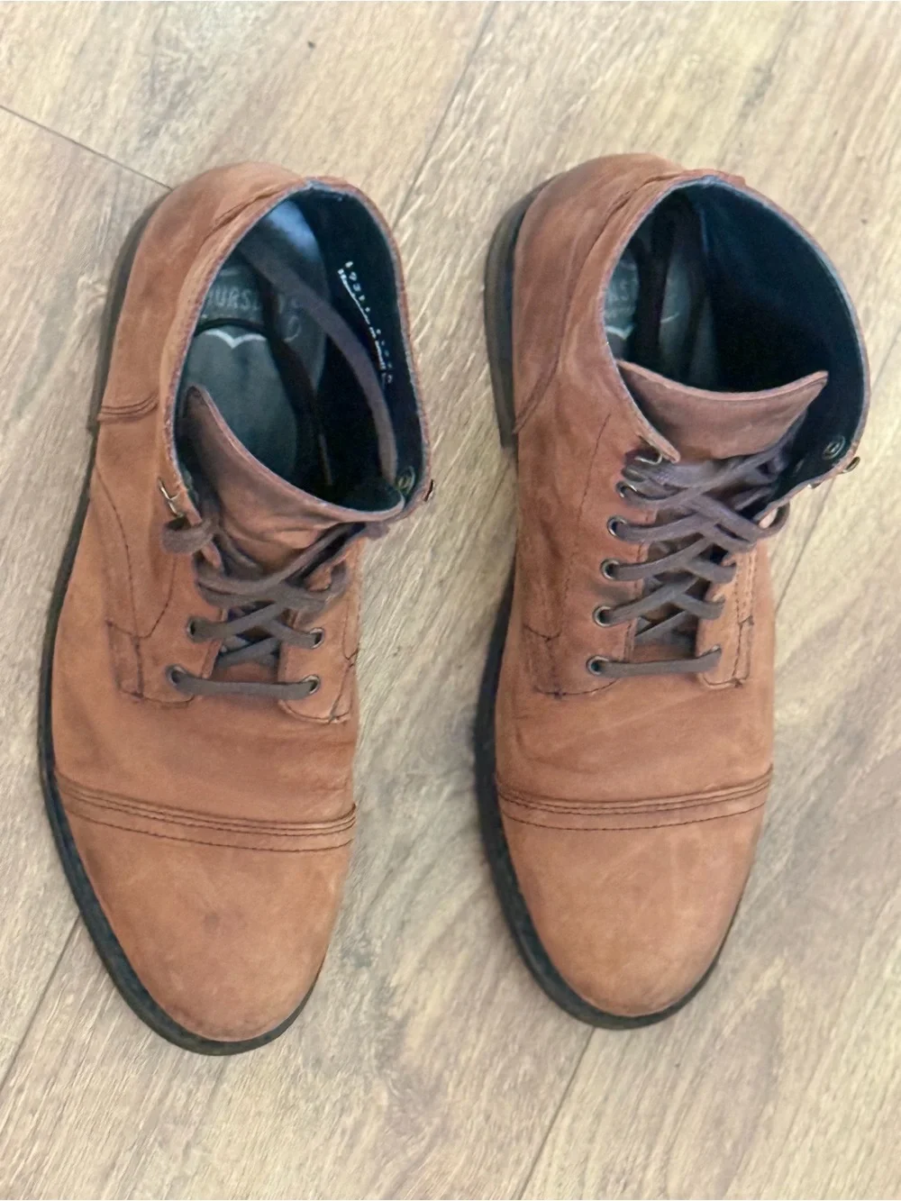 Thursday Captain Boots Men 10.5 Terracotta Brown Leather Cap Toe Lace Up